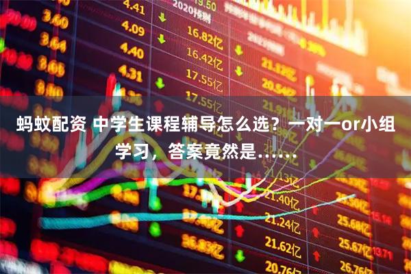 蚂蚊配资 中学生课程辅导怎么选？一对一or小组学习，答案竟然是……